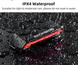 ROCKBROS rear light with IPX4 waterproof rating for rainy conditions