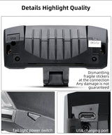 ROCKBROS rear light showing USB charging port and power switch for bike safety.