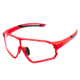 RED sports sunglasses with UV protection and full frame for outdoor activities.