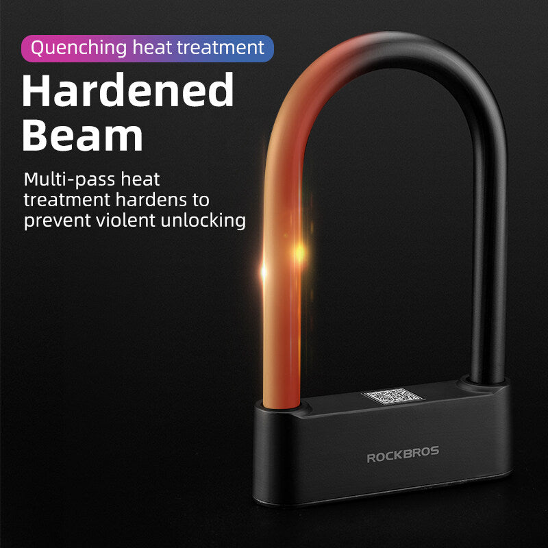 ROCKBROS bike lock with hardened beam for added security and durability.