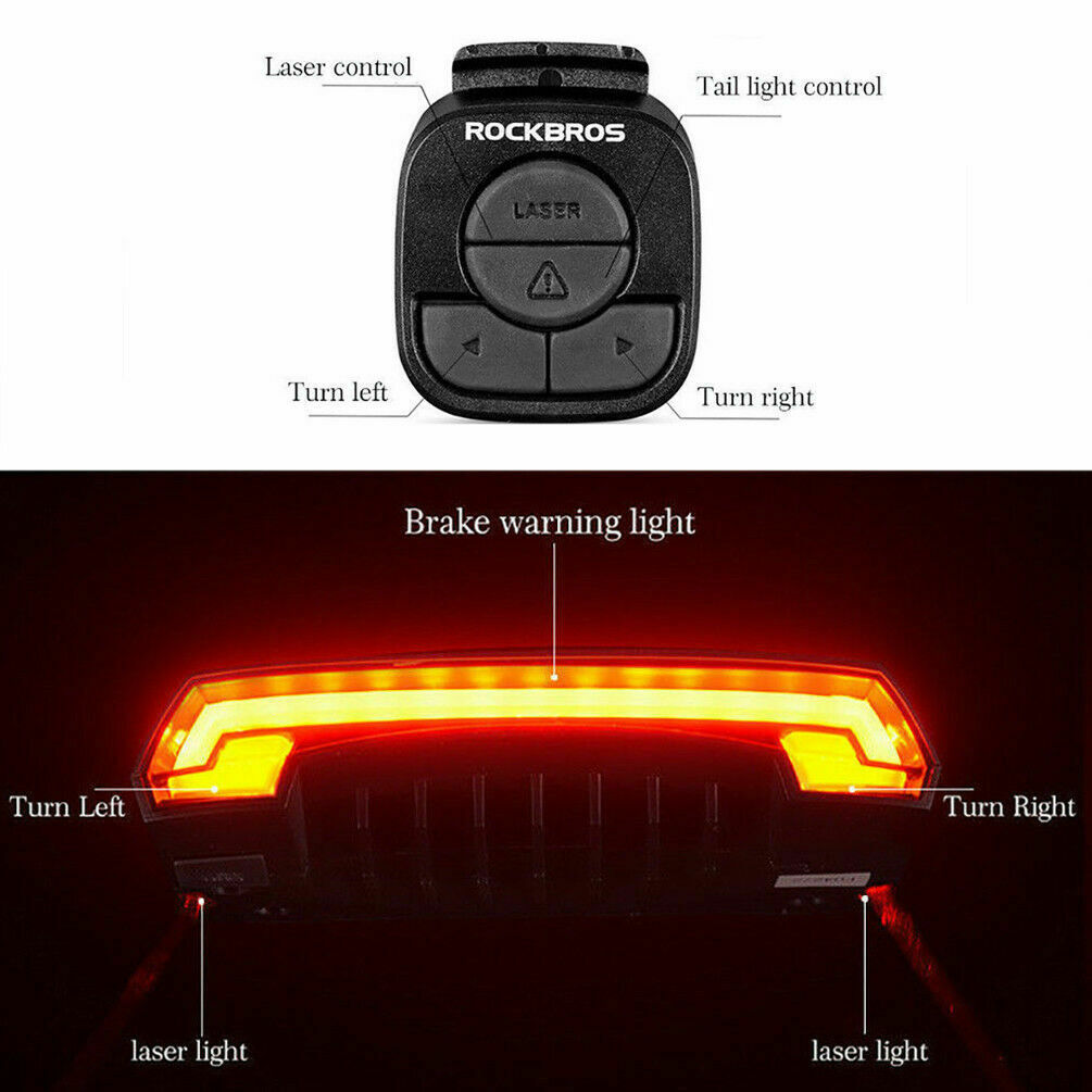 ROCKBROS bike rear light with remote control for enhanced safety and visibility
