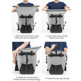 Instructions for using ROCKBROS large capacity bicycle saddlebag with waterproof design.