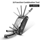 ROCKBROS 16-function multi-tool with black body and silver tools.