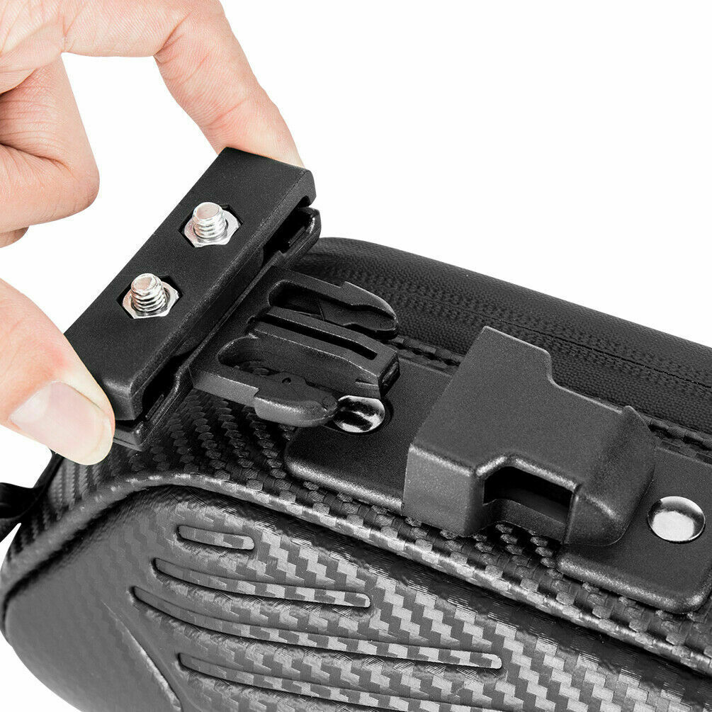 Close-up of ROCKBROS rear seat bag mounting system for easy attachment