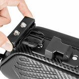Close-up of ROCKBROS rear seat bag mounting system for easy attachment
