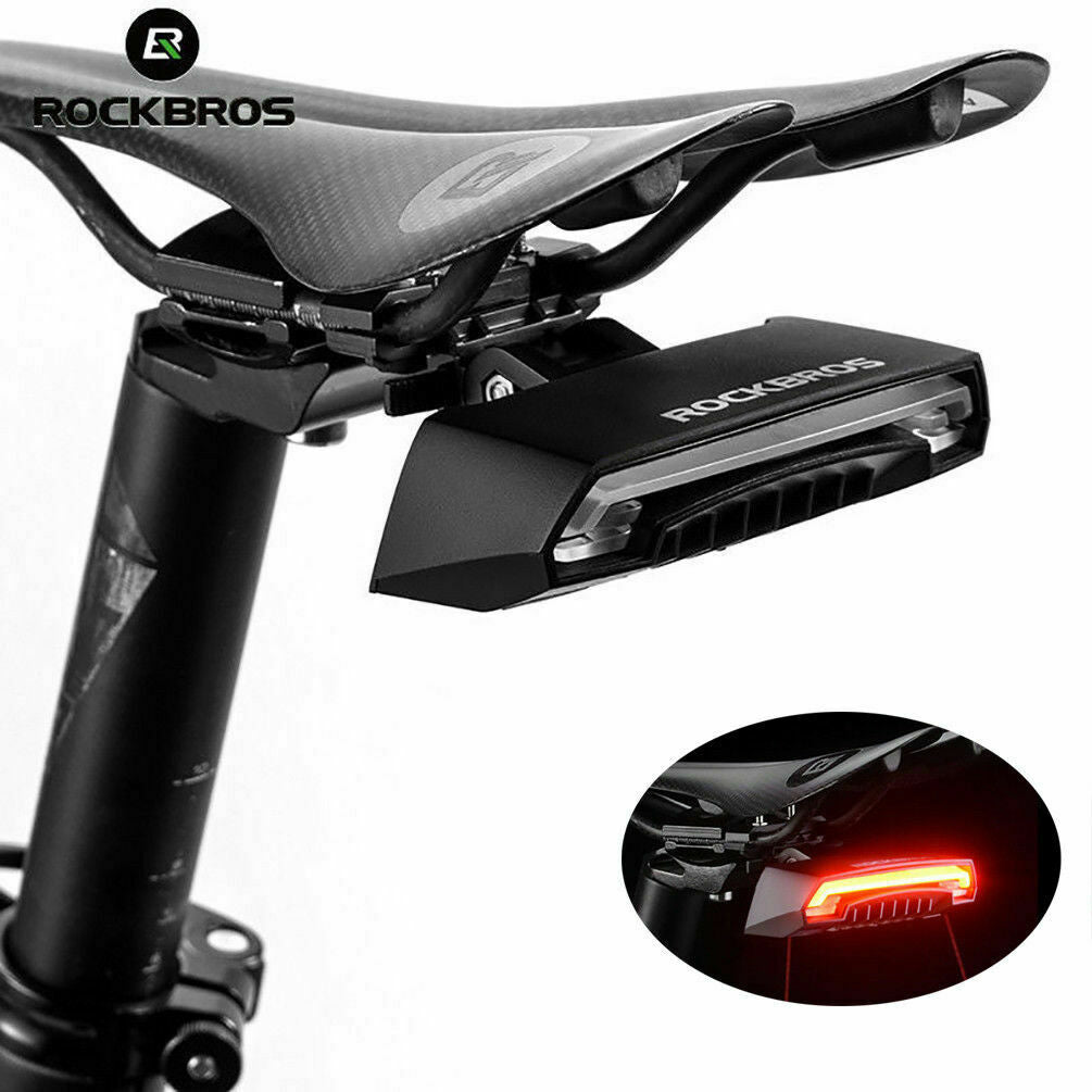ROCKBROS Rear Light on bike saddle for enhanced nighttime visibility