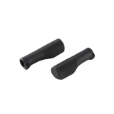 Black ergonomic bike grips for enhanced comfort and pressure relief.