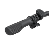 Textured black grips for bicycles providing comfort and reducing hand pressure.