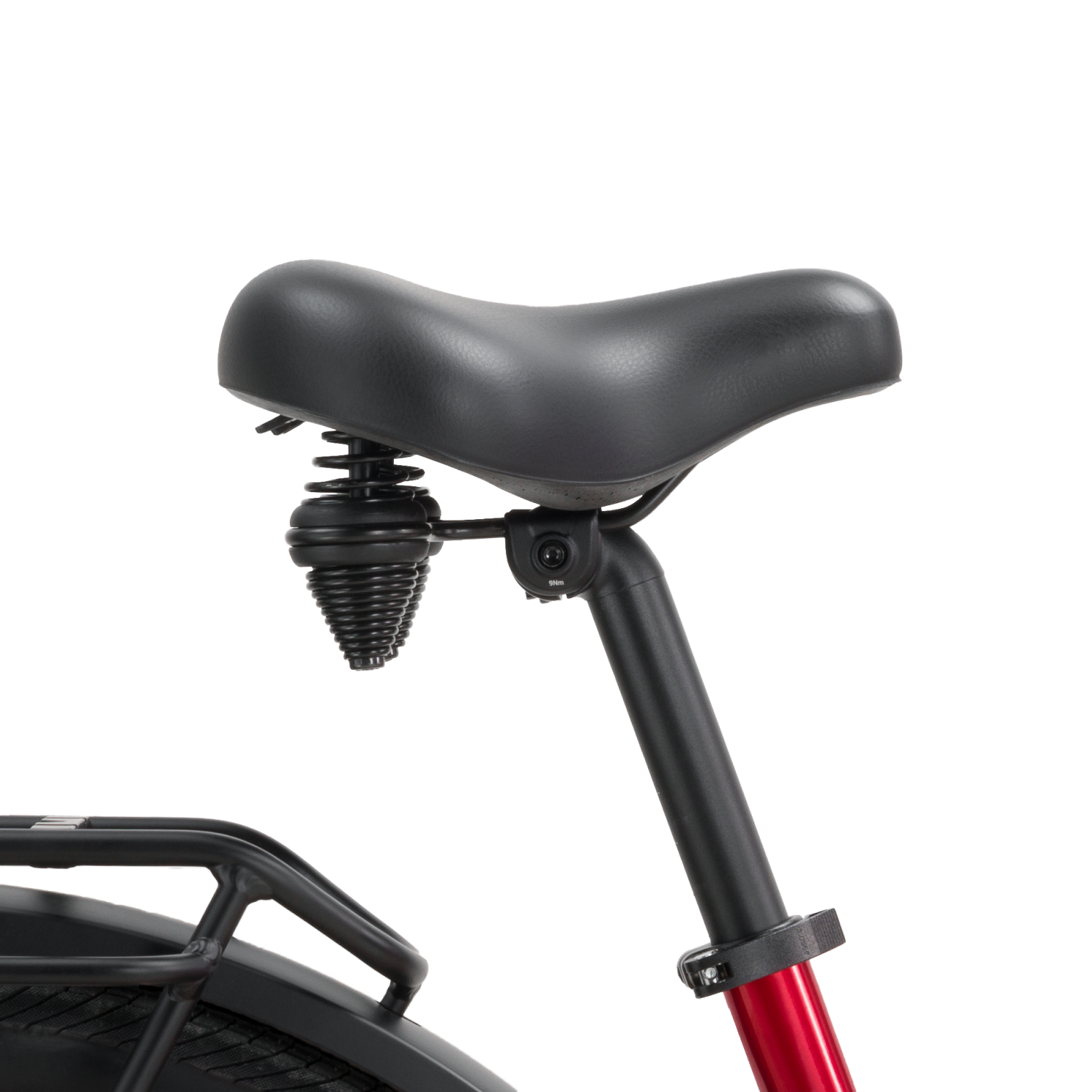 Gel-padded bike saddle with double spring for max seating comfort