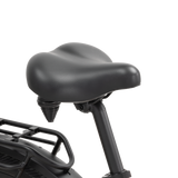 Ergonomic black bike saddle with double springs and gel padding for ultimate comfort