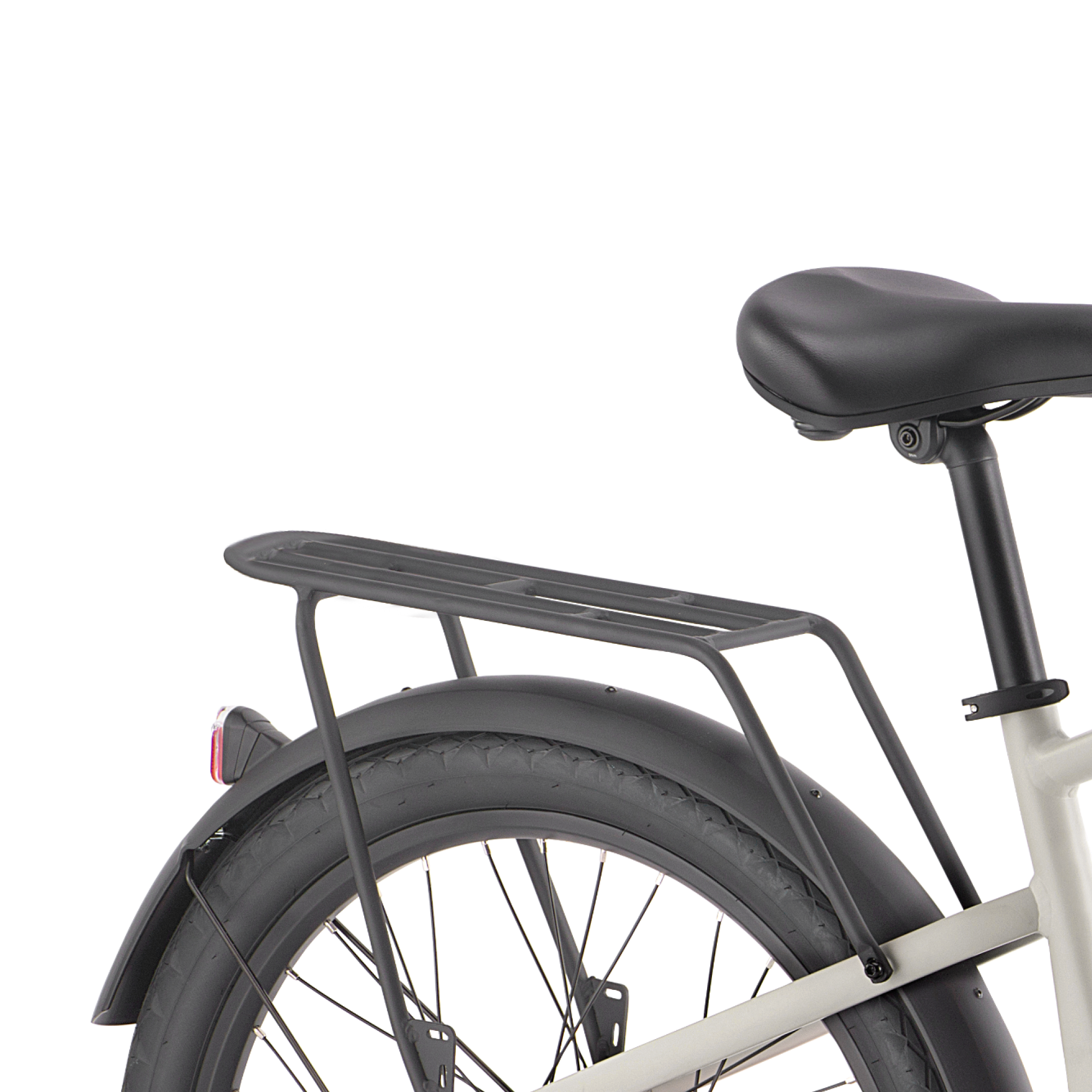 Durable rear rack for Velotric Discover 1, attaches with four screws.