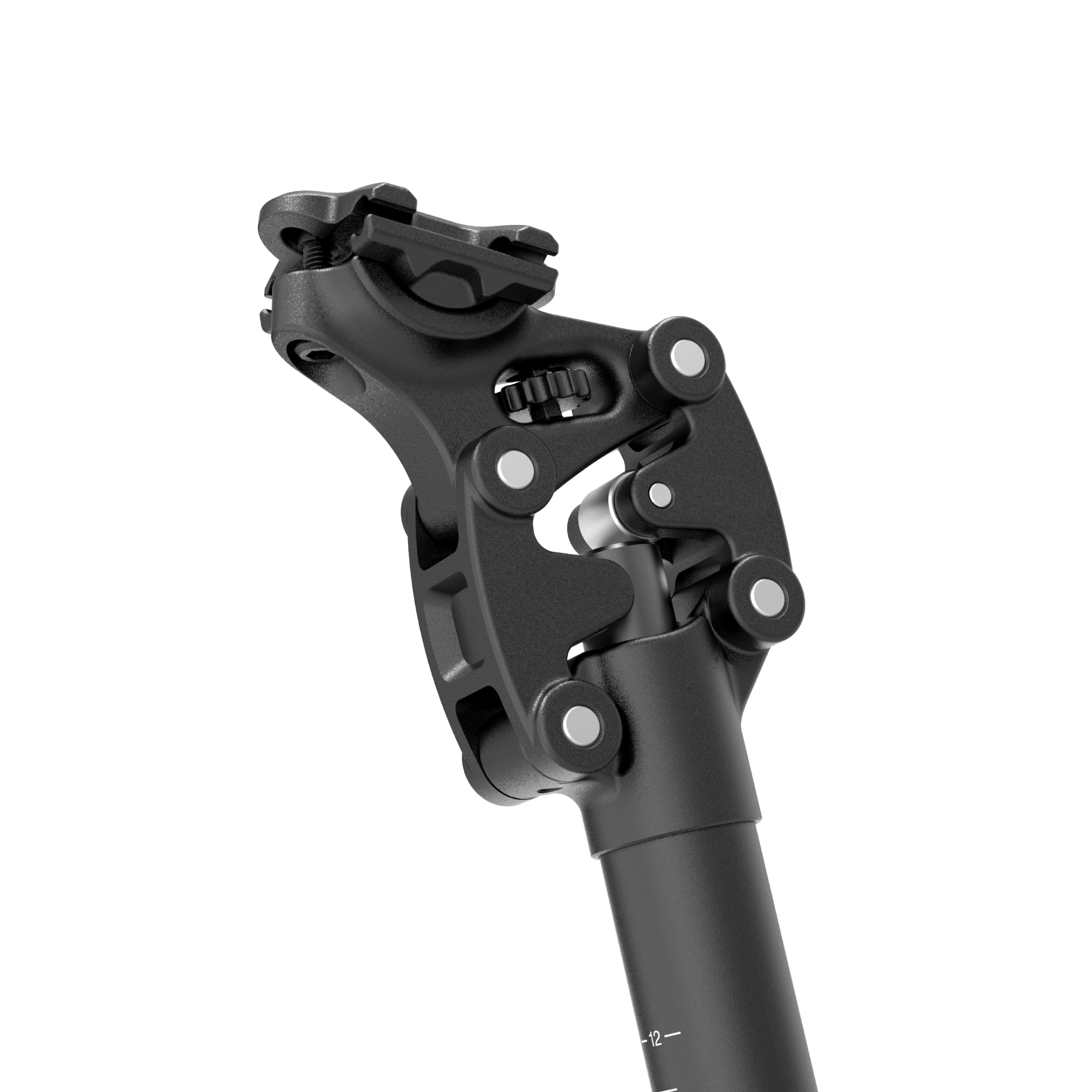 Close-up of Velotric Suspension Seatpost for smooth ride cushioning