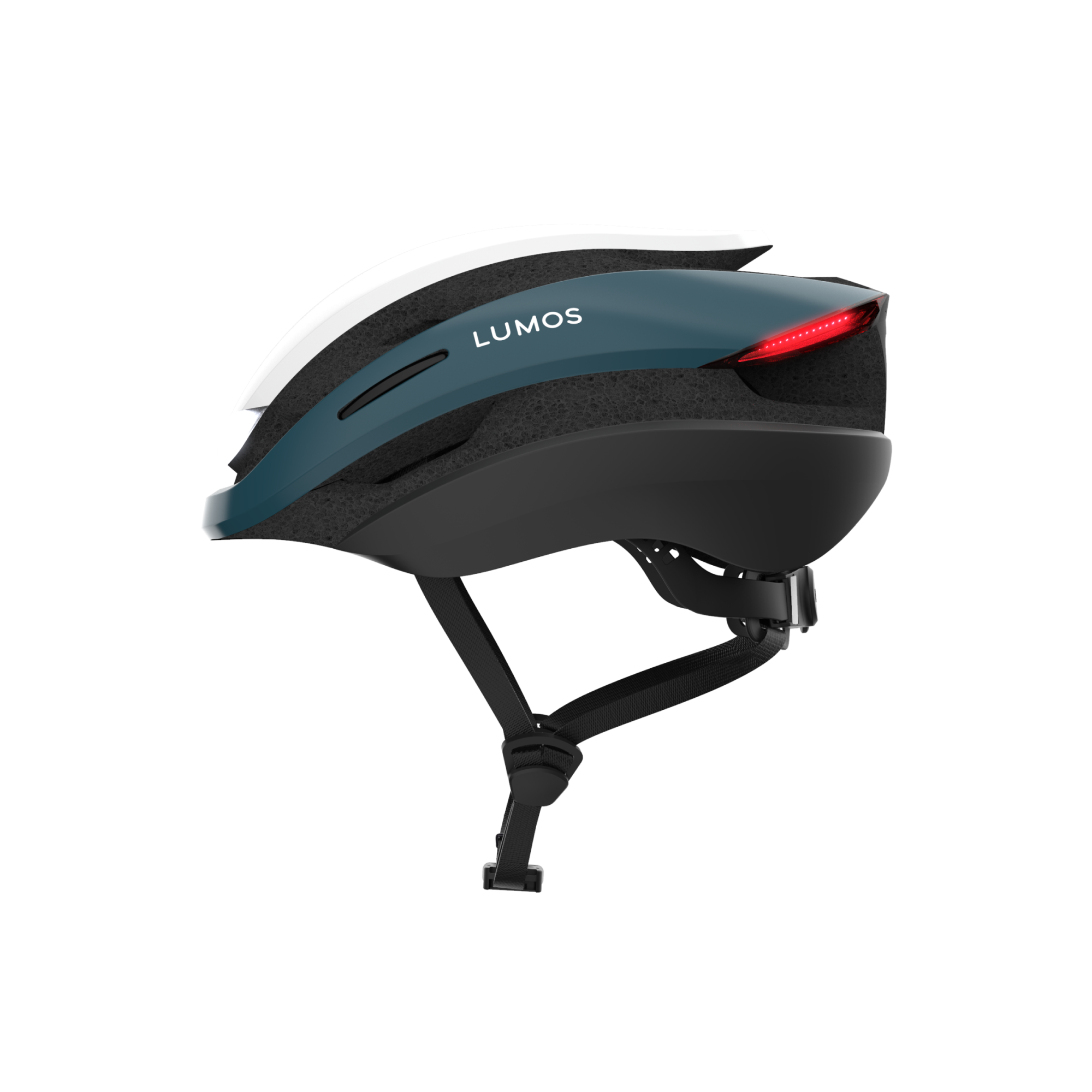 Sleek black and teal Lumos Ultra Standard Helmet with rear safety light
