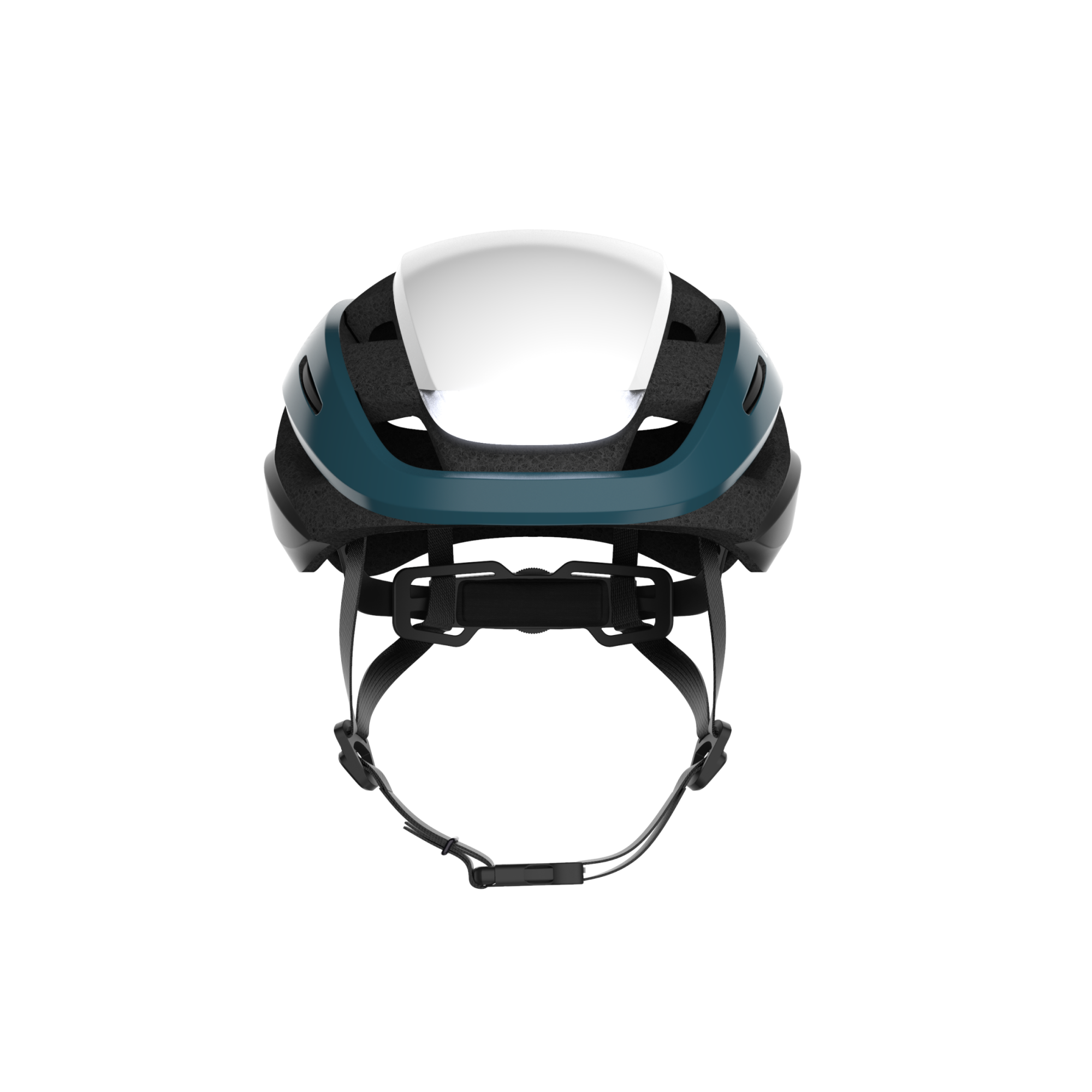 Lumos Ultra Standard Helmet in teal and white with adjustable straps.
