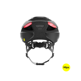 Black Lumos Ultra MIPS helmet rear view with integrated lights and MIPS technology.