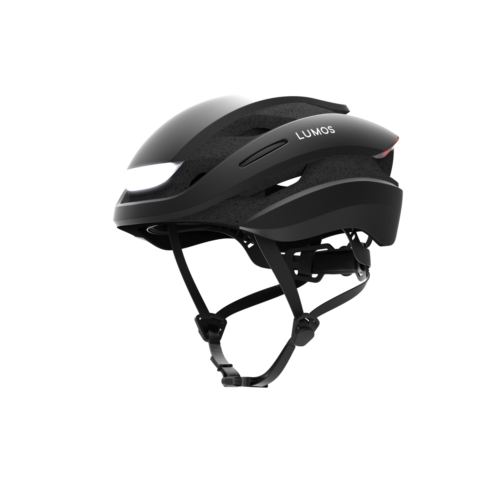 Lumos Ultra Standard Helmet in black color with front safety light