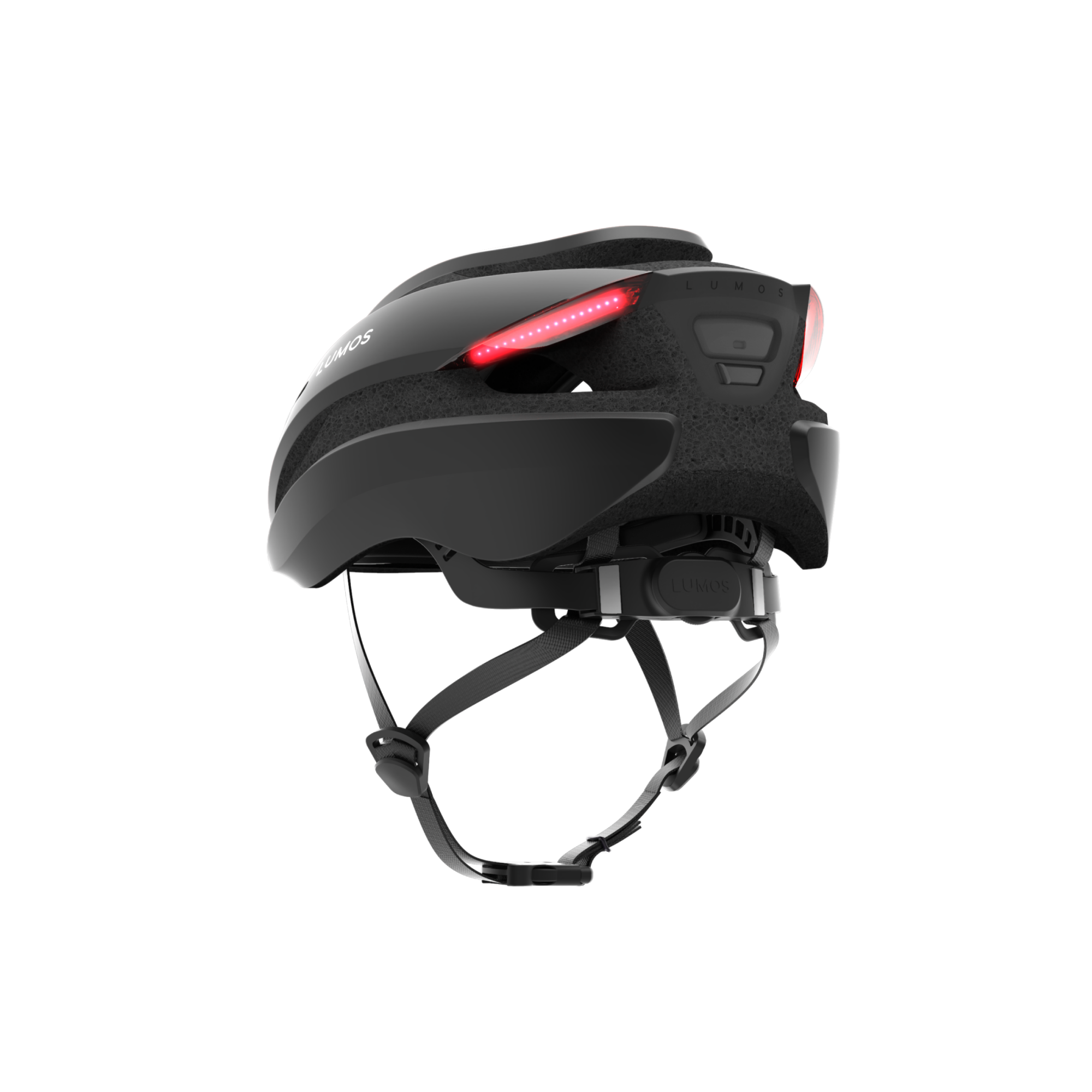 Lumos Ultra Standard Helmet side view with integrated rear safety light and adjustable straps.