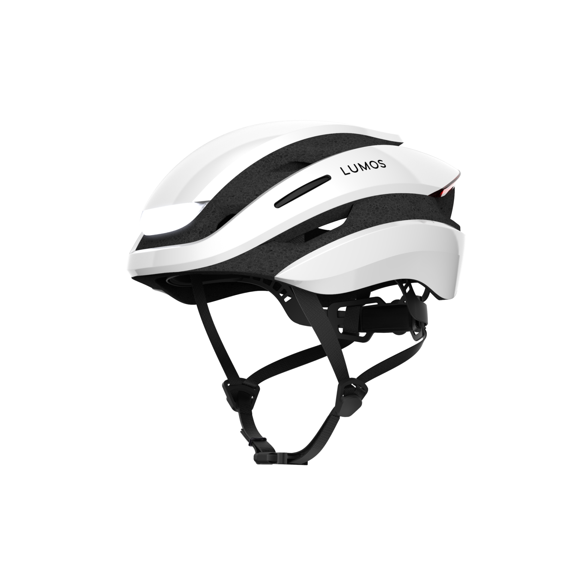 Lumos Ultra Standard Helmet in white and black with adjustable rear safety light.