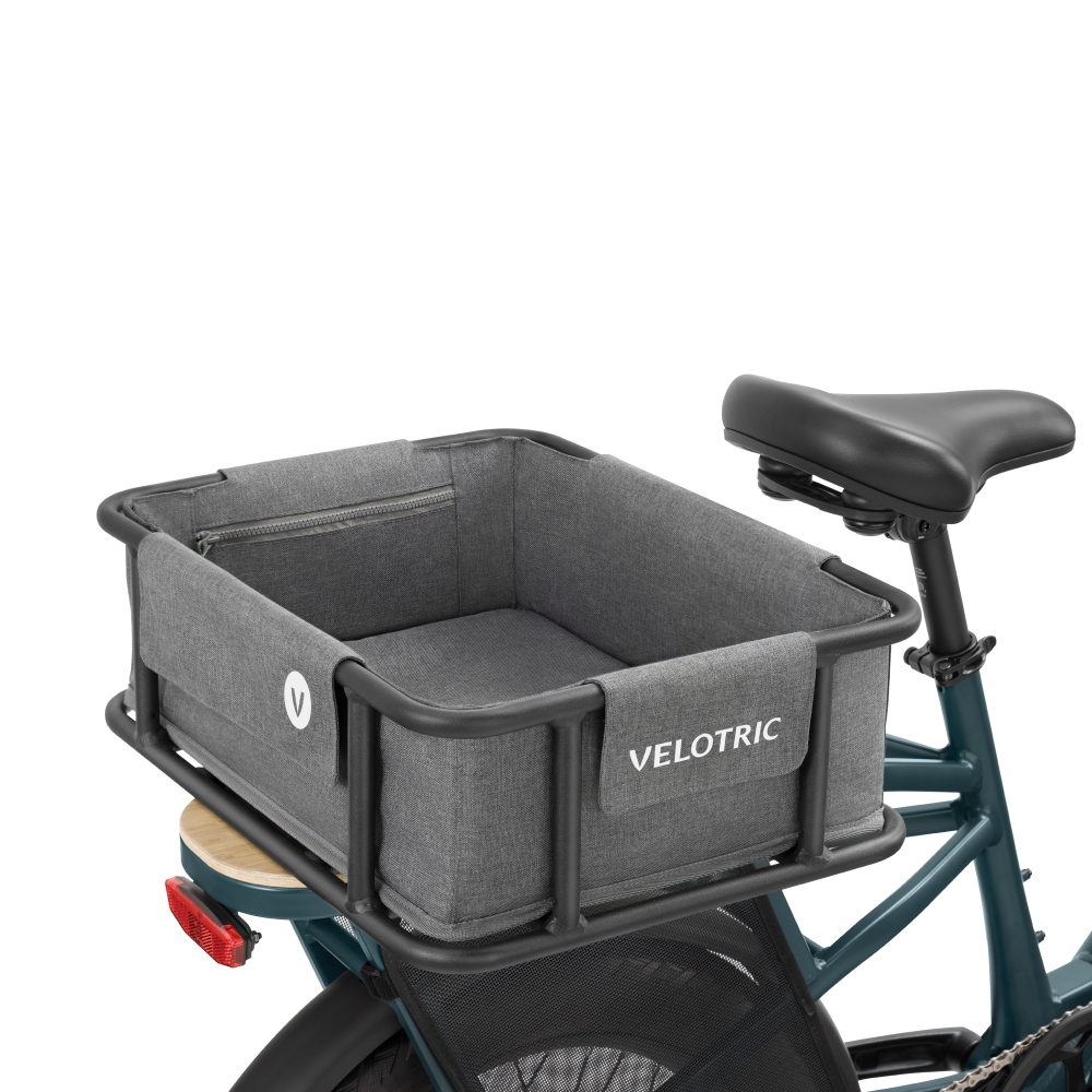 Velotric Rear Basket (M) 2.0 with waterproof lining for secure grocery transport