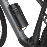 Velotric Range Extender battery installed on T1 bike frame for added range.