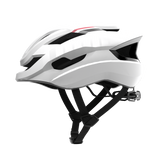Lumos Ultra Fly Pro white road bike helmet with sleek design and ventilation slots.
