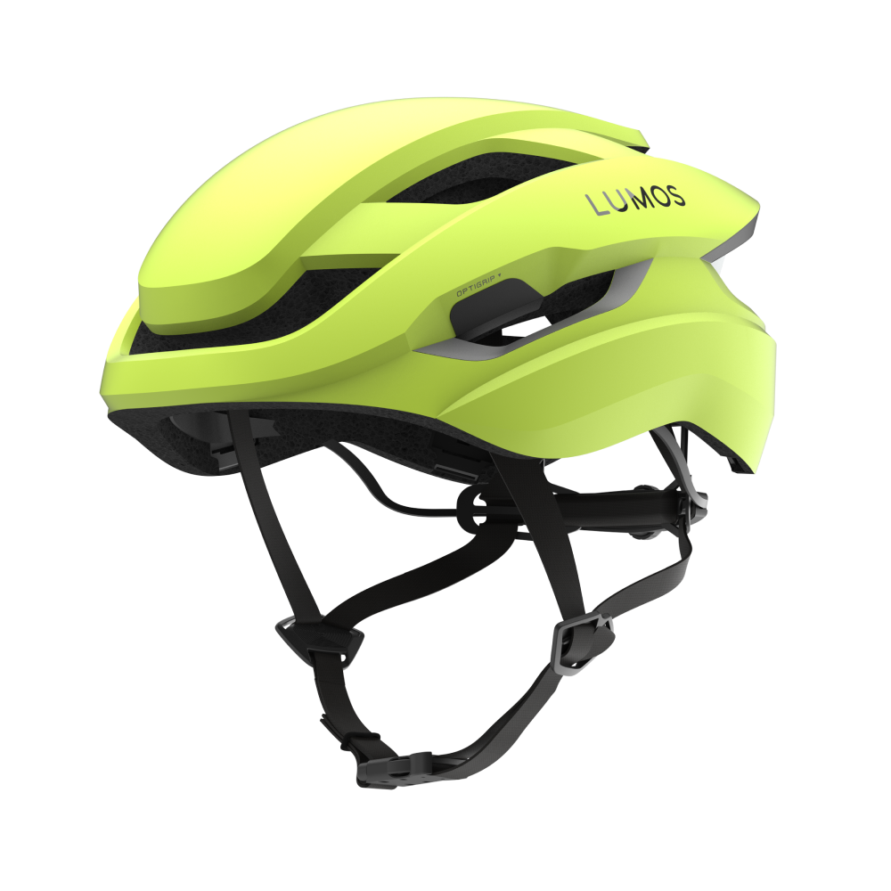 Lumos Ultra Fly helmet in bright yellow with enhanced ventilation and safety features.