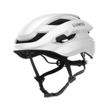 White Lumos Ultra Fly bike helmet with FlexiFit and improved ventilation.