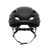 Front view of Lumos Ultra Fly helmet in matte black with ventilation features.