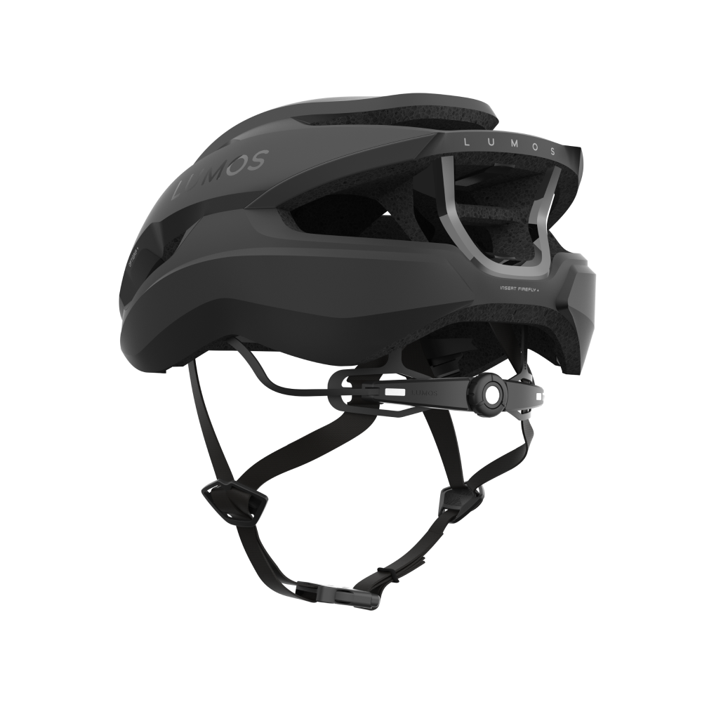 Side view of Lumos Ultra Fly helmet in matte black with FlexiFit system.